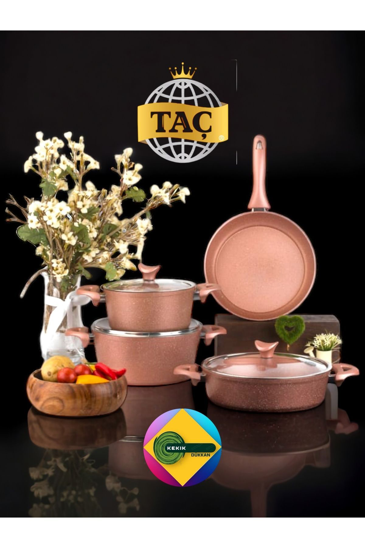 Taç Master Cook 7 Parça Granit Tencere Set