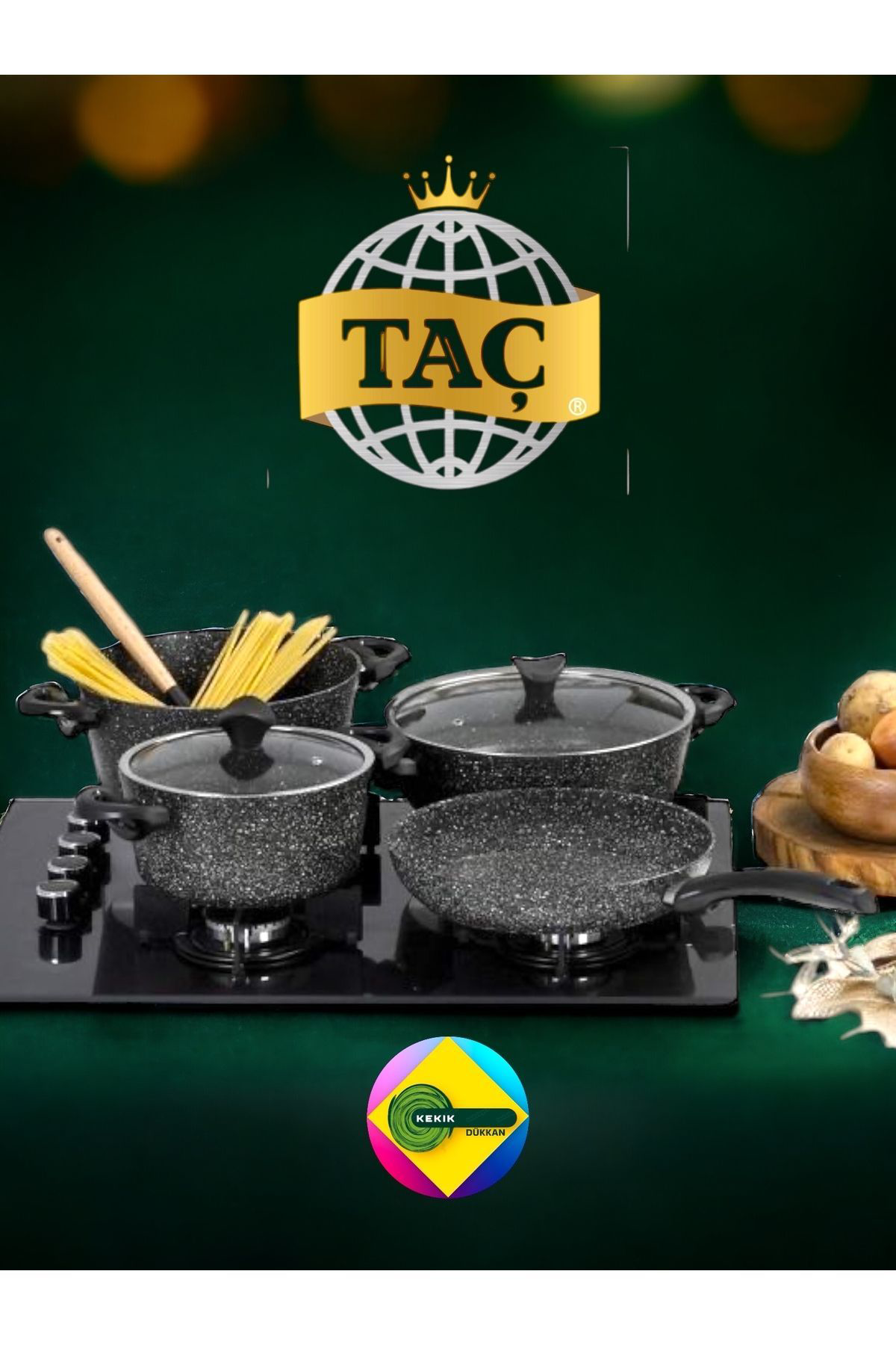 Taç Master Cook 7 Parça Granit Tencere Set