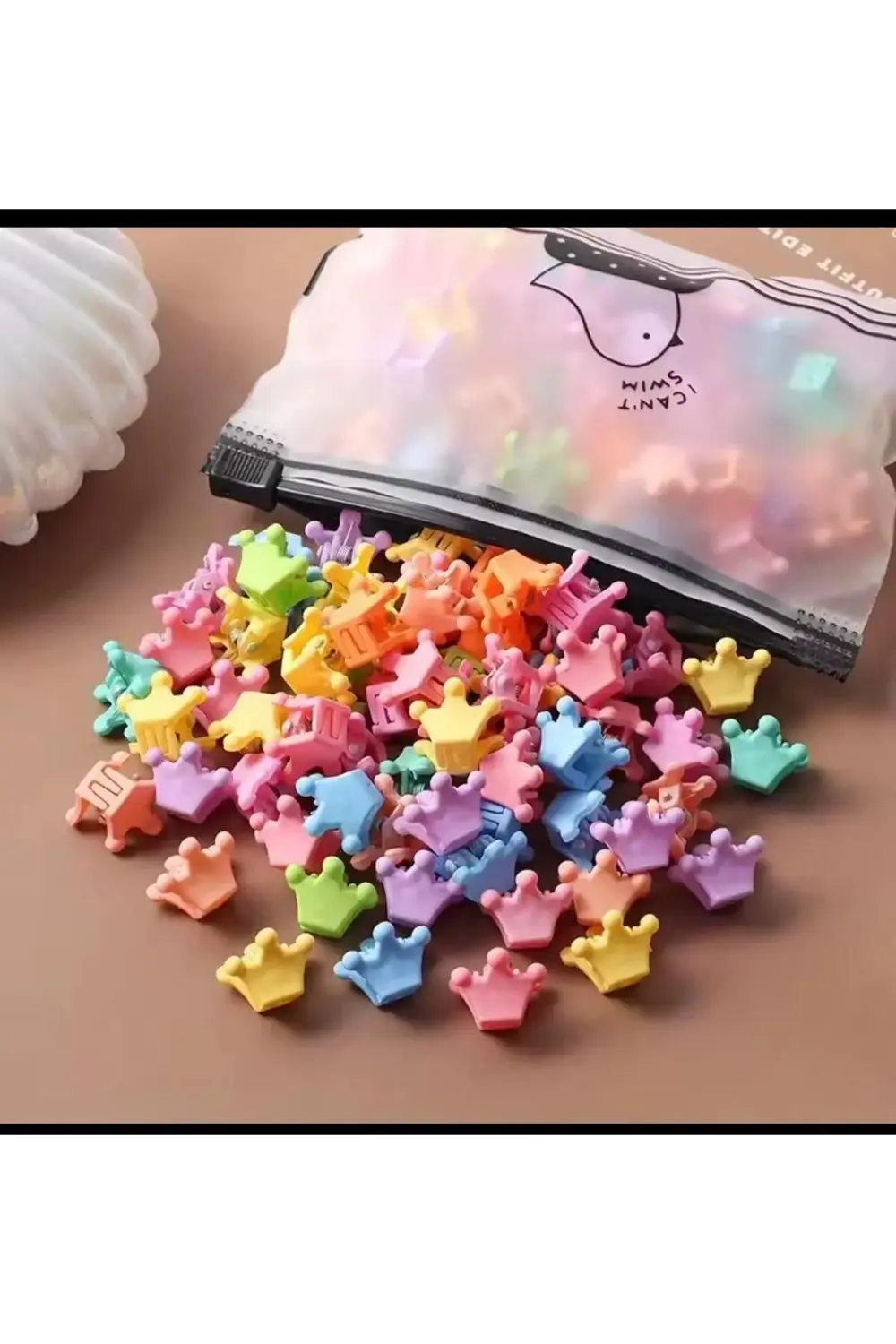 TAÇ ŞEKLİNDE 20 ADET ÇOCUK VE BEBEKLER İÇİN KÜÇÜK MANDAL TOKA