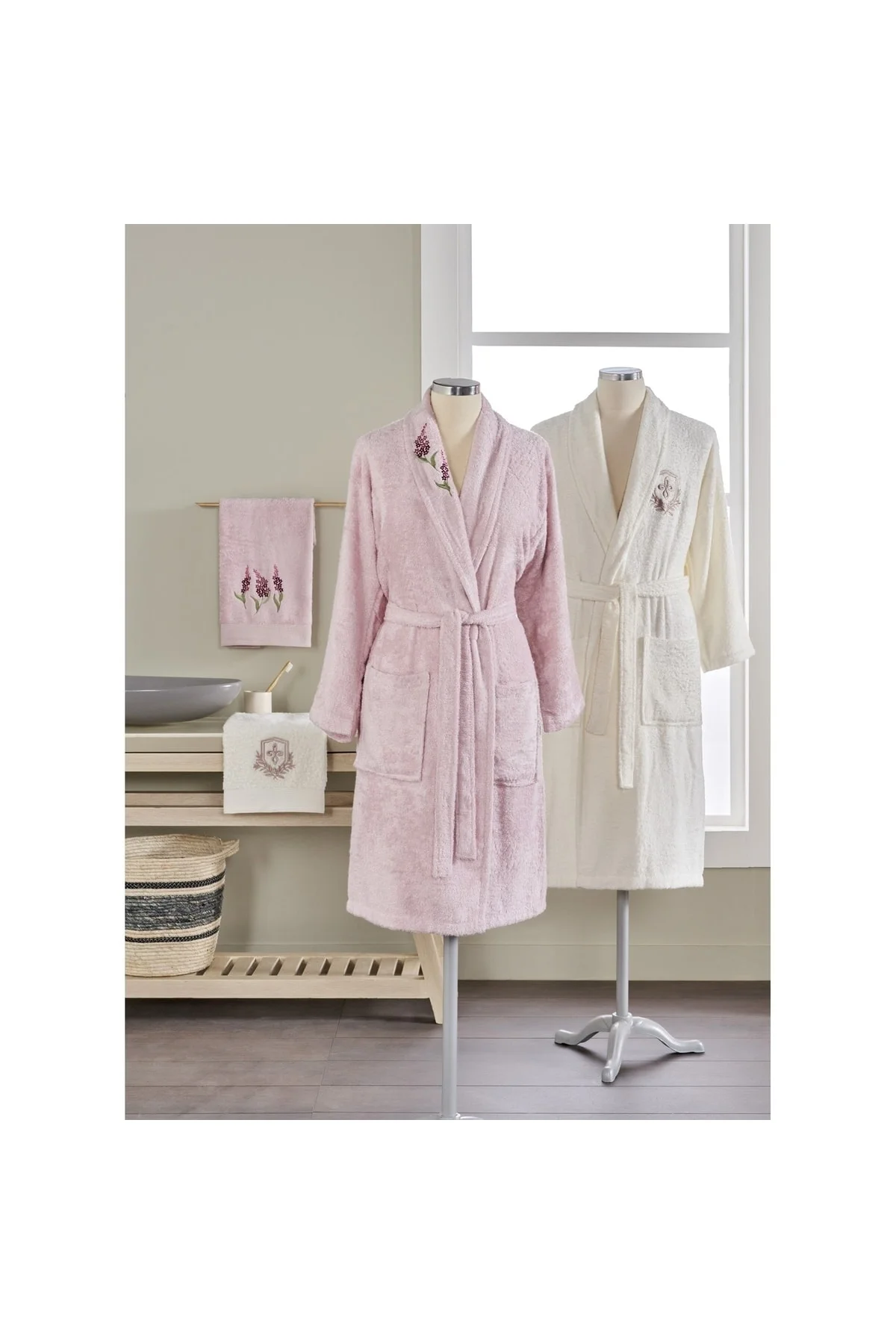 TAÇ SOFT BAMBOO 4' LÜ AİLE SETİ MAY PEMBE-EKRU