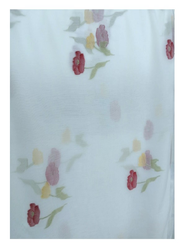 Taç  Tül Perde-Çicek Desenli