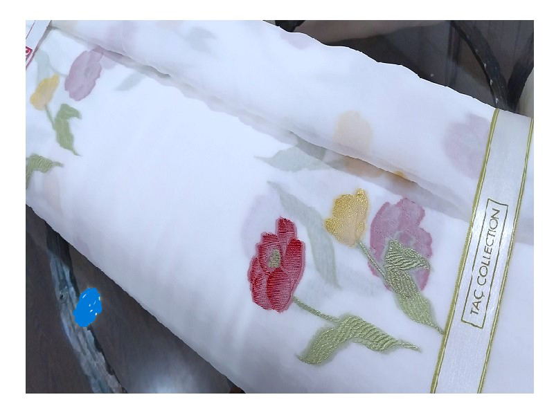 Taç  Tül Perde-Çicek Desenli