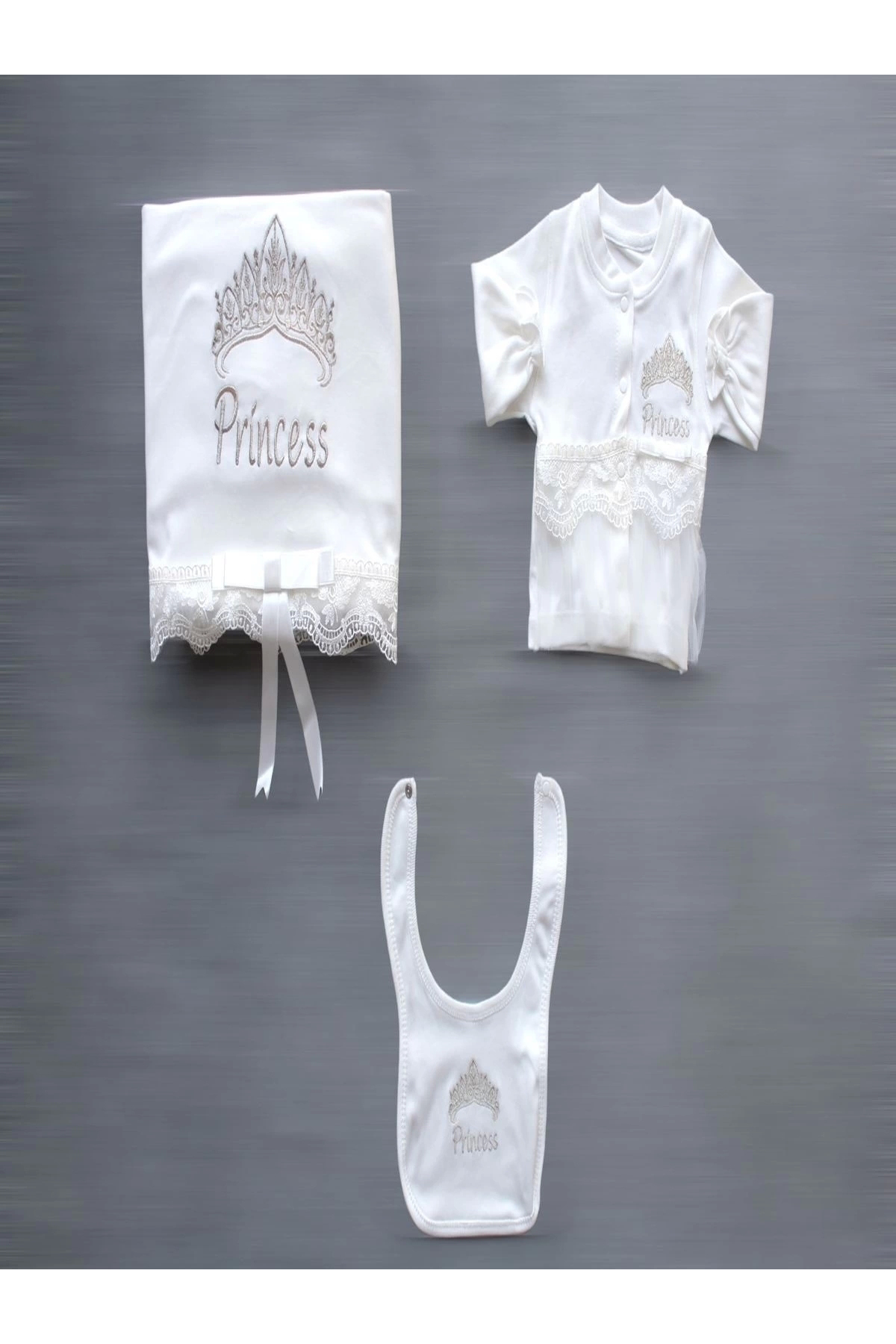 Babybird Taçli Prensesim Nakişli %100 Cotton Antibakteriyel 10Lu Zibin Tak