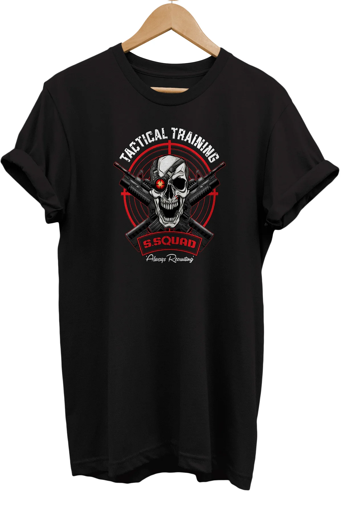 Tactical Training Baskılı %100 Pamuk Oversize T-shirt Büyük Beden