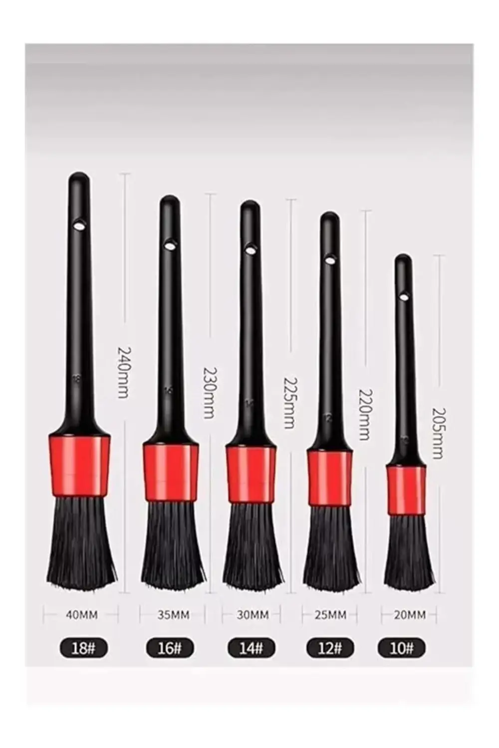 Tafce Oto Detay Fırçası Seti 5'Li Kaliteli Detaylı Farklı Boyutla