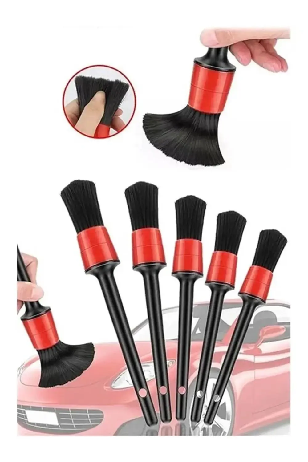 Tafce Oto Detay Fırçası Seti 5'Li Kaliteli Detaylı Farklı Boyutla