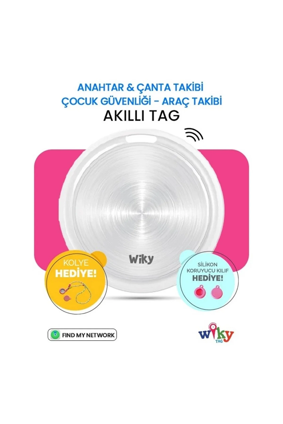Tag Çocuk Smart Airtag Pembe - Akıllı Konum Takip Cihazı (APPLE UYUMLU)