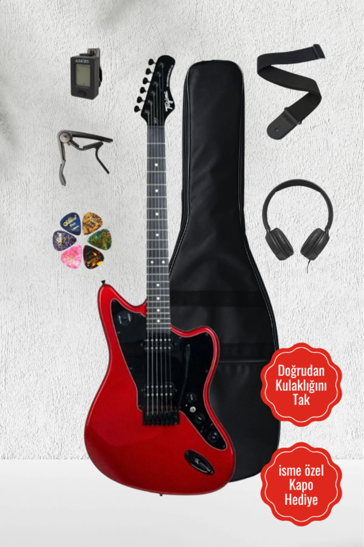 Tagima Duo Smart HH Manyetik Jaguar Kasa Kendinden Efektli Kulaklık Girişli Elektro Gitar Jazzmaster