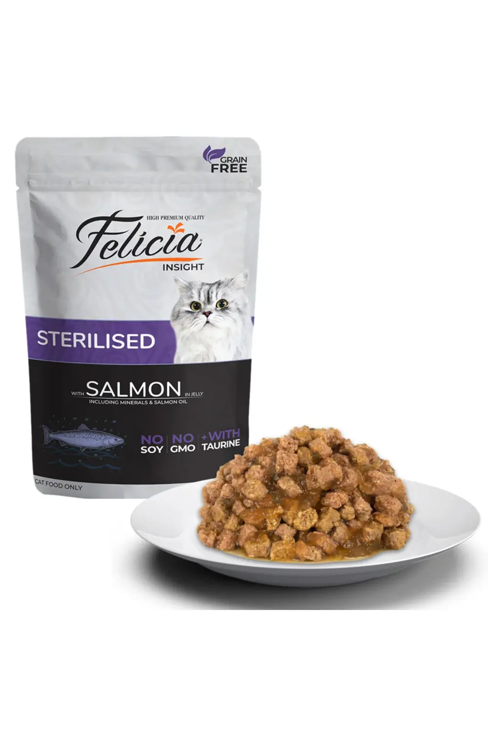 Tahılsız 85 gr Pouch Sterilised Somonlu Yaş Kedi Maması 12 Adet