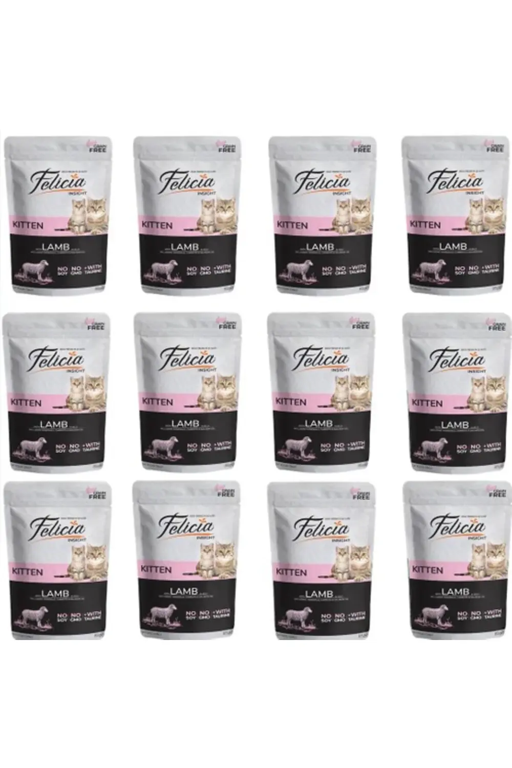 Tahılsız 85 gr Pouch Yavru Kuzu Etli Yaş Kedi Maması 12 Adet