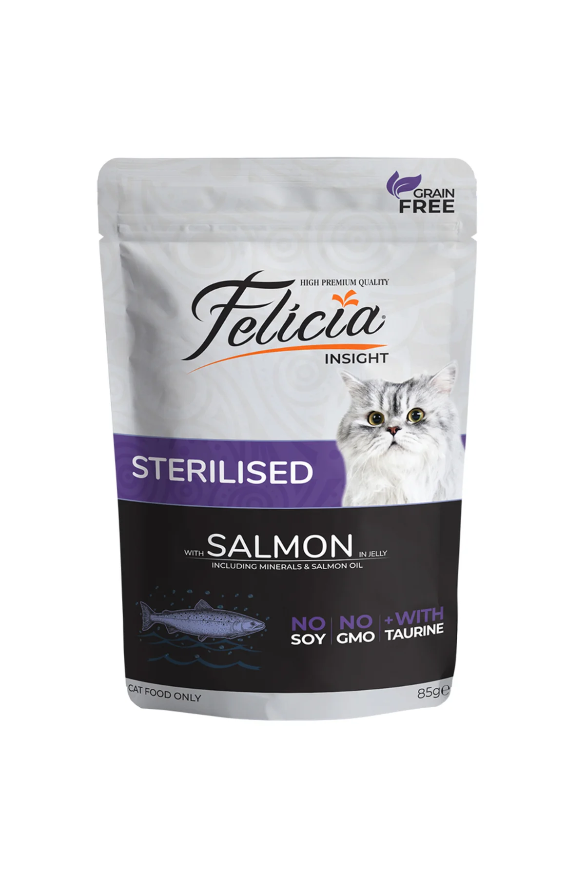 Tahılsız 85 gr Pouch Sterilised Somonlu Yaş Kedi Maması 12 Adet