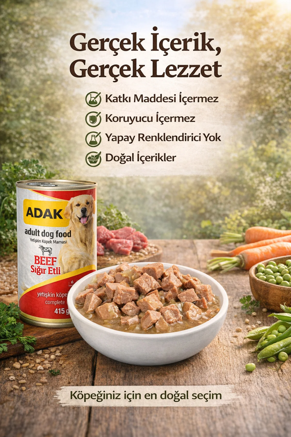Tahılsız Sığır Etli Köpek Konservesi 415g x 48 Adet Parça Etli So