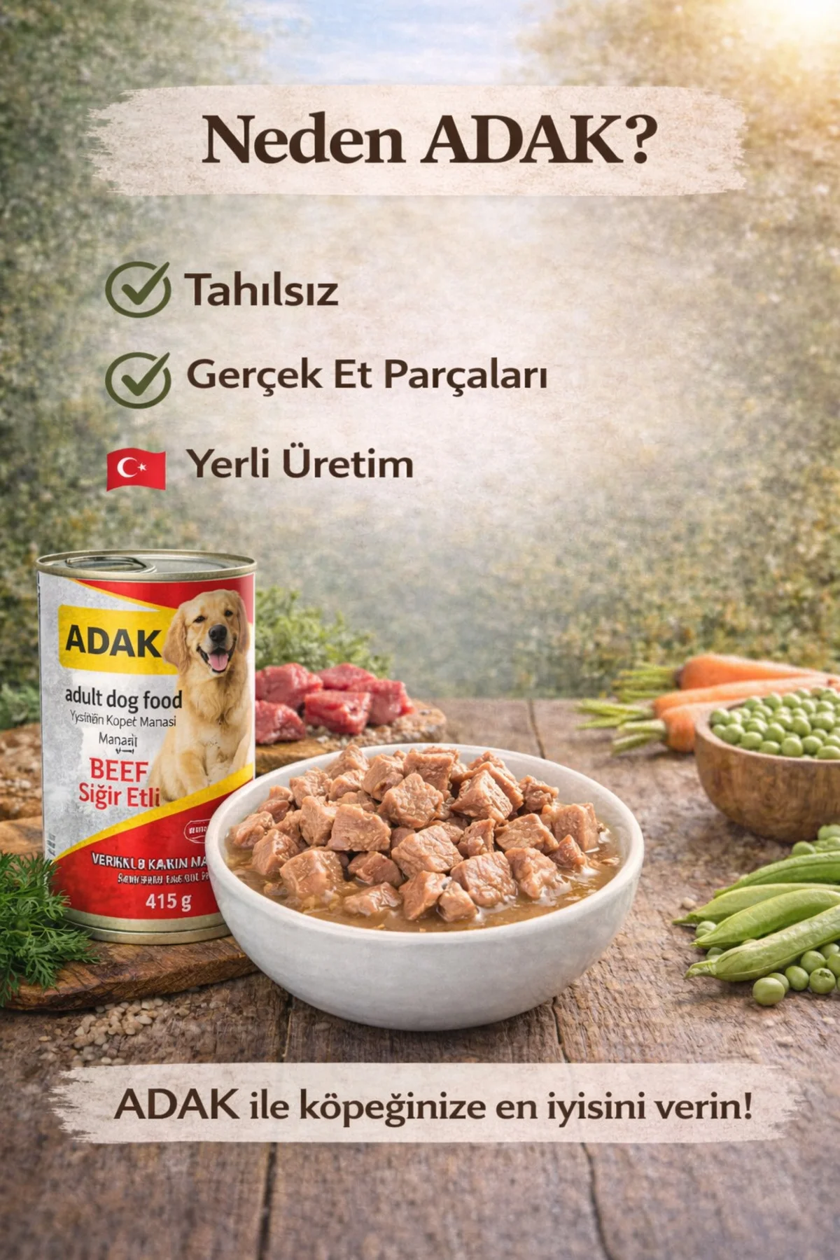 Tahılsız Sığır Etli Köpek Konservesi 415g x 48 Adet Parça Etli So