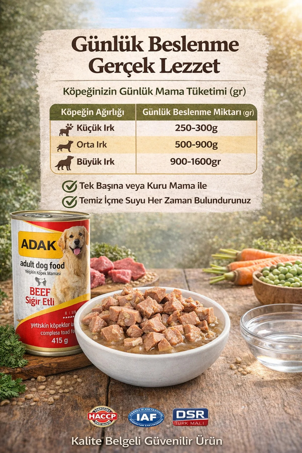 Tahılsız Sığır Etli Köpek Konservesi 415g x 48 Adet Parça Etli So