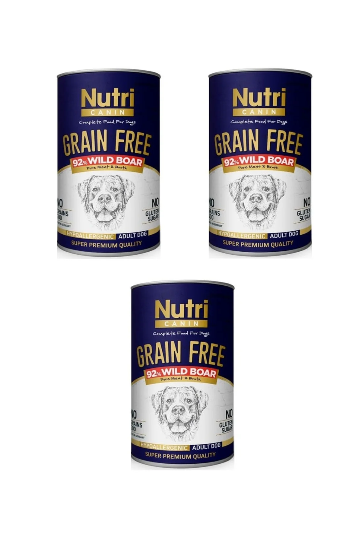 Tahılsız Yaban Domuzlu Köpek Konservesi 400 Gr. X 3 Adet