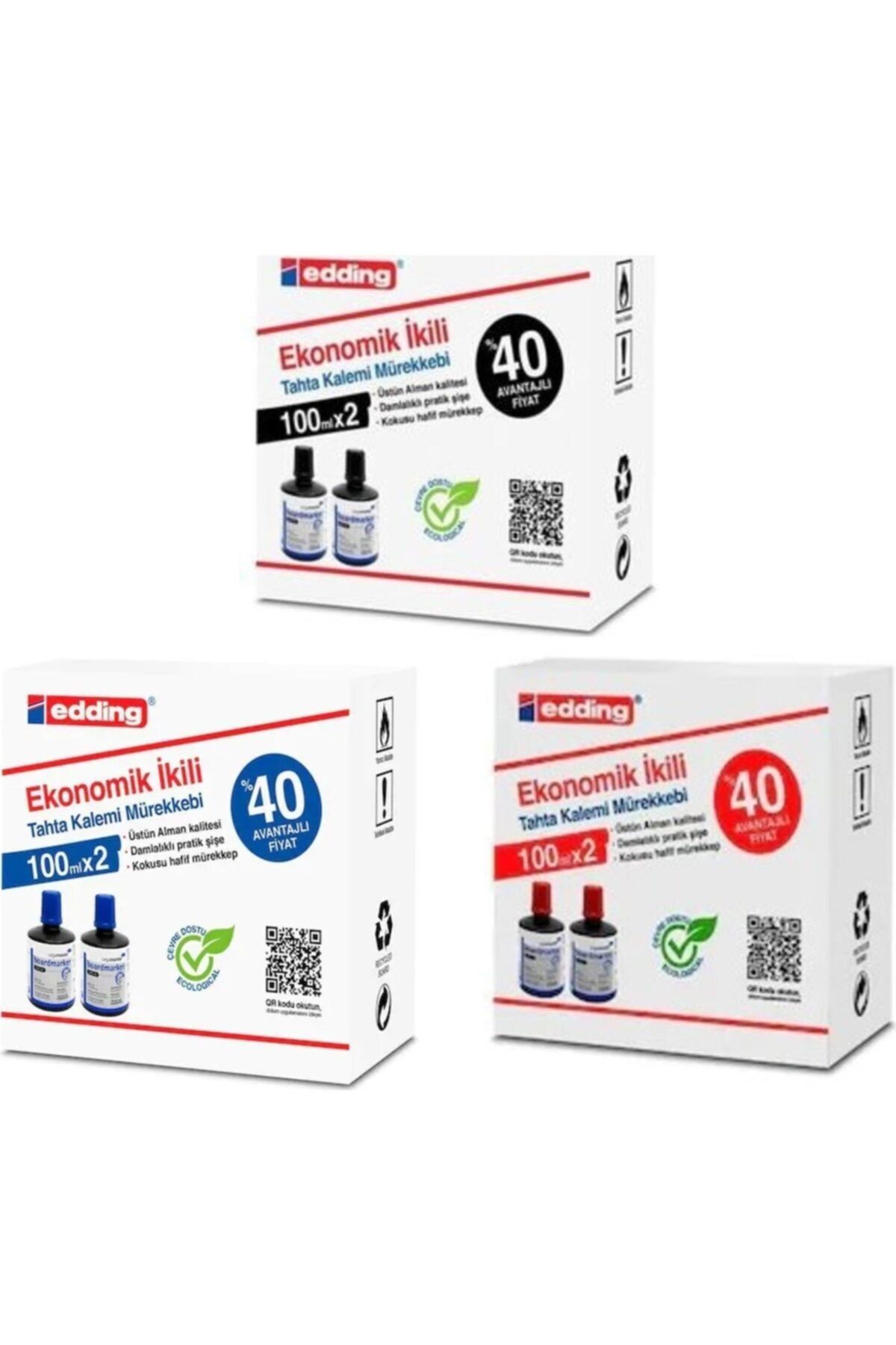 Legamaster Tahta Kalem Mürekkebi 100 Cc 2'Li Siyah-Mavi-Kırmızı Tkm