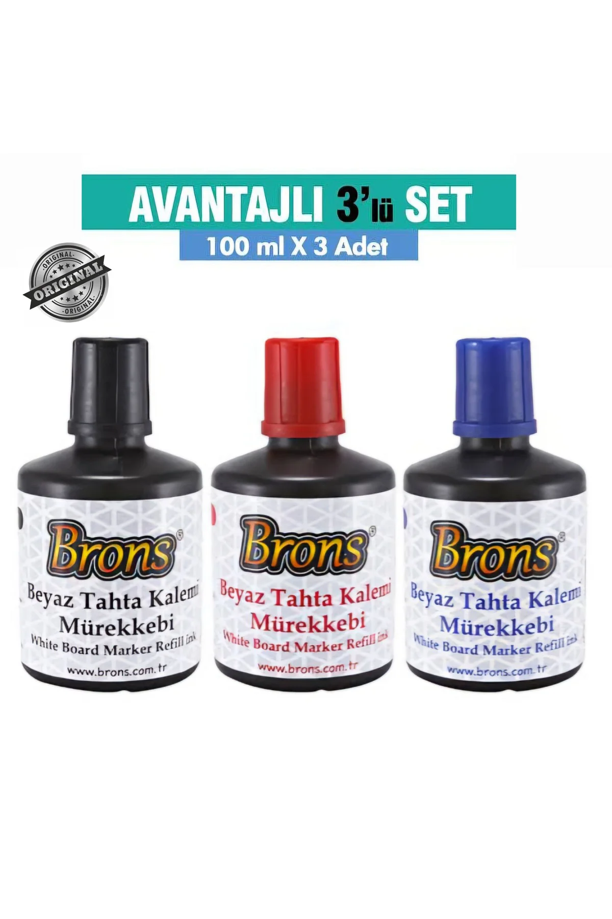 tahta kalem mürekkebi 100cc  3lü setkırmızı+mavi+siyah