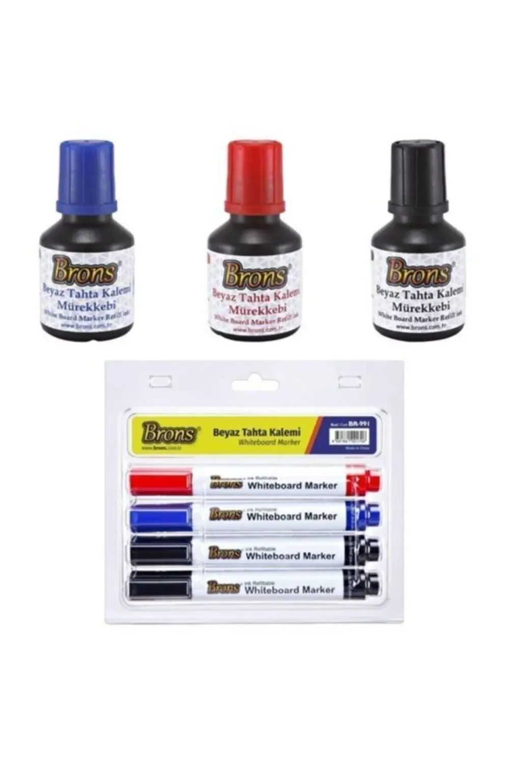 Tahta Kalem Mürekkebi 3 Renk 30cc Ve Tahta Kalem Seti 4'lü