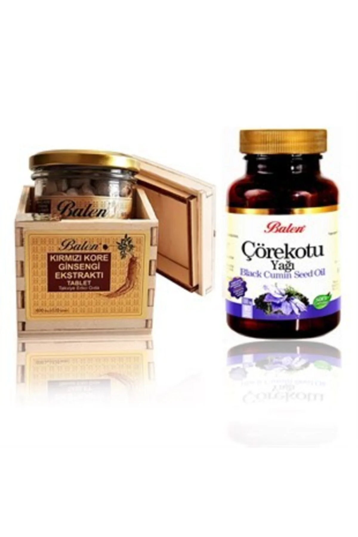 Tahta Kutu Kırmızı Kore Ginseng Tablet 120 x 600 mg + Çörekotu Yağı Kapsül 80 x 1380 mg