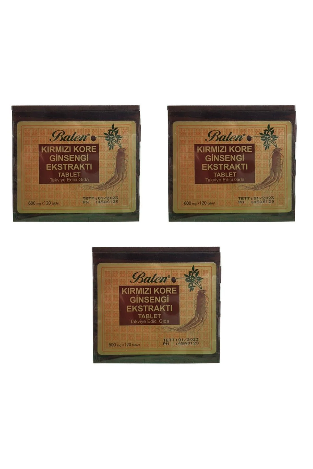 Tahta Kutu Kırmızı Kore Ginseng 600 Mg 120 Tablet 3 Adet