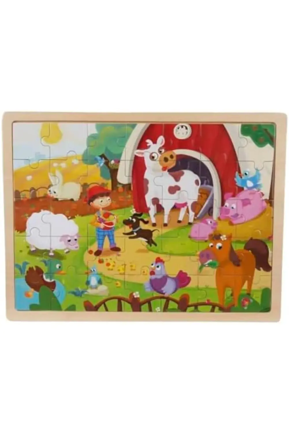 Tahta Puzzle 48 Parça Çiftlik Hayvanları Byk. 395519