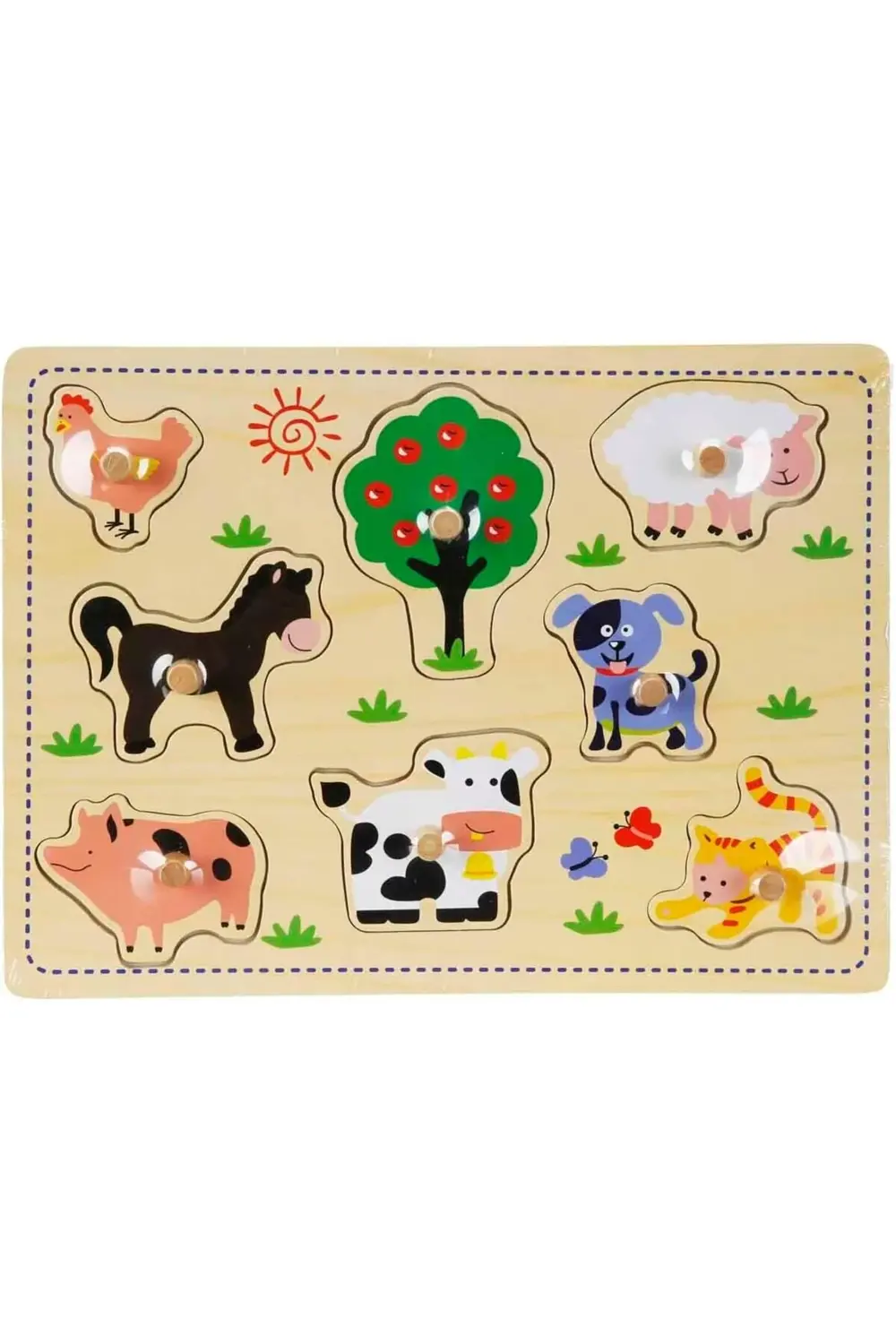 Tahta Raptiyeli Bultak Puzzle Çiftlik Hayvanları 8 Parça 395519