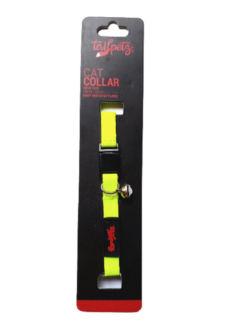 Tailpetz Cat Color Easy & Safety Lock Lime Ayarlanır Kedi Boyun T