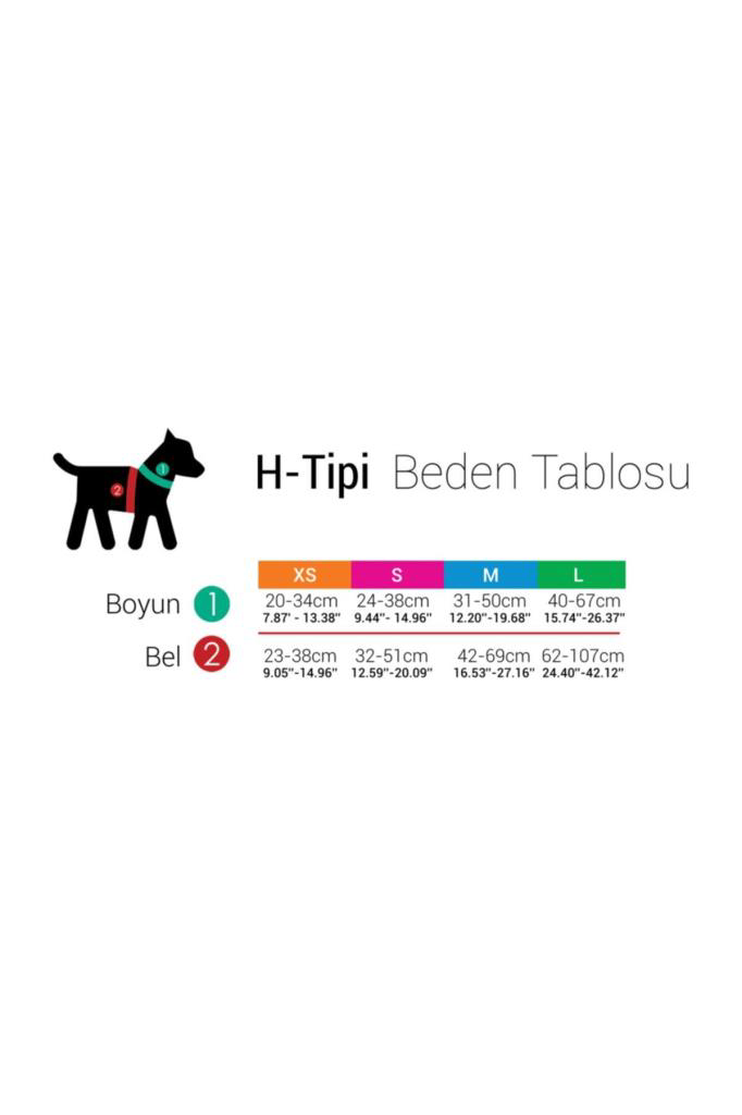 Tailpetz H Tipi Harness Wave Orta Irk Köpek Göğüs Tasması 42-69cm