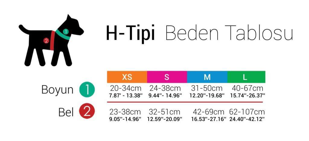 Tailpetz H Tipi Harness Boo Küçük Irk Köpek Göğüs Tasması 32-51cm