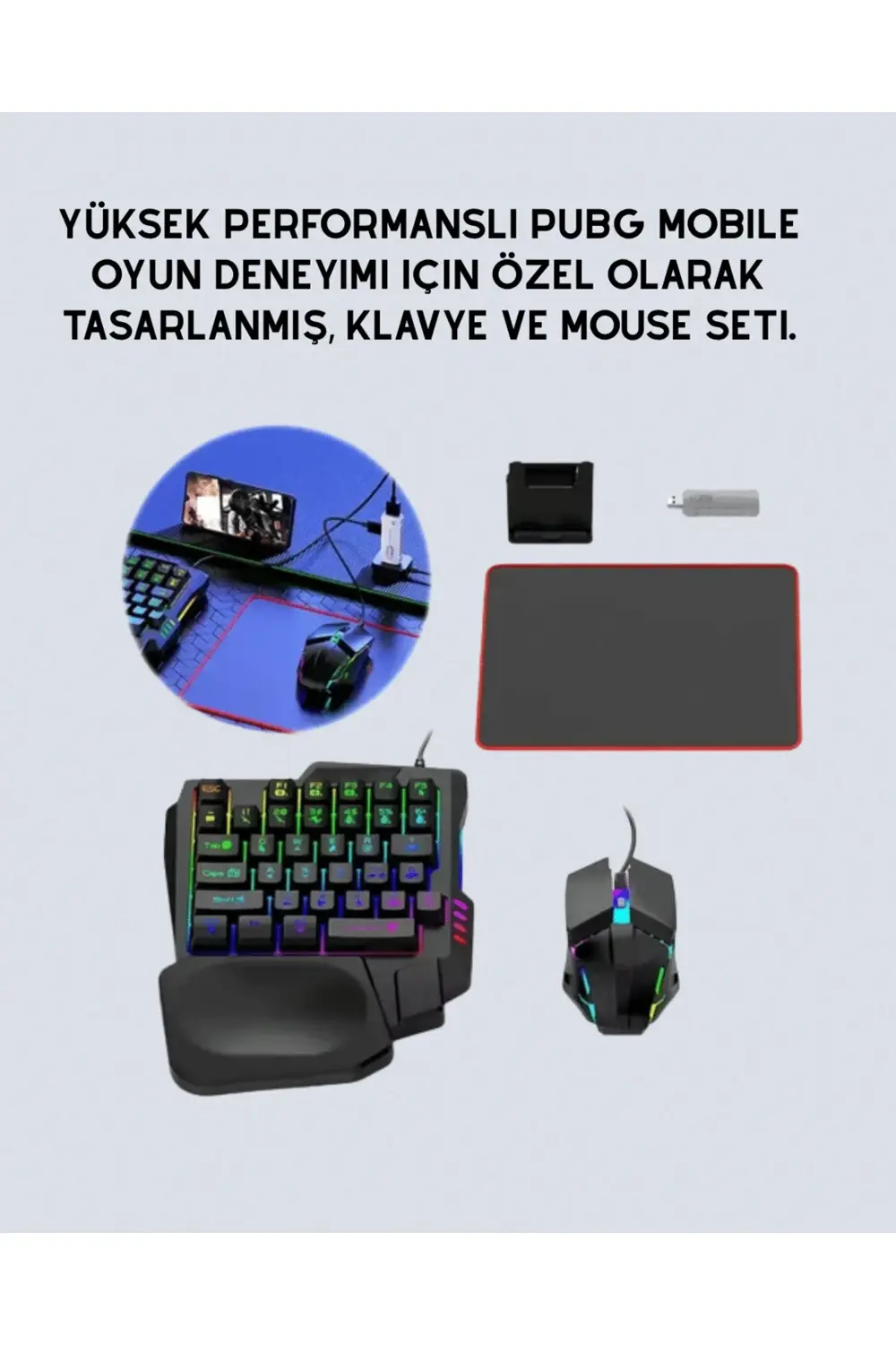 Tak-Çalıştır Mobil Oyun Ekipmanları Seti – Klavye Mouse Dahil