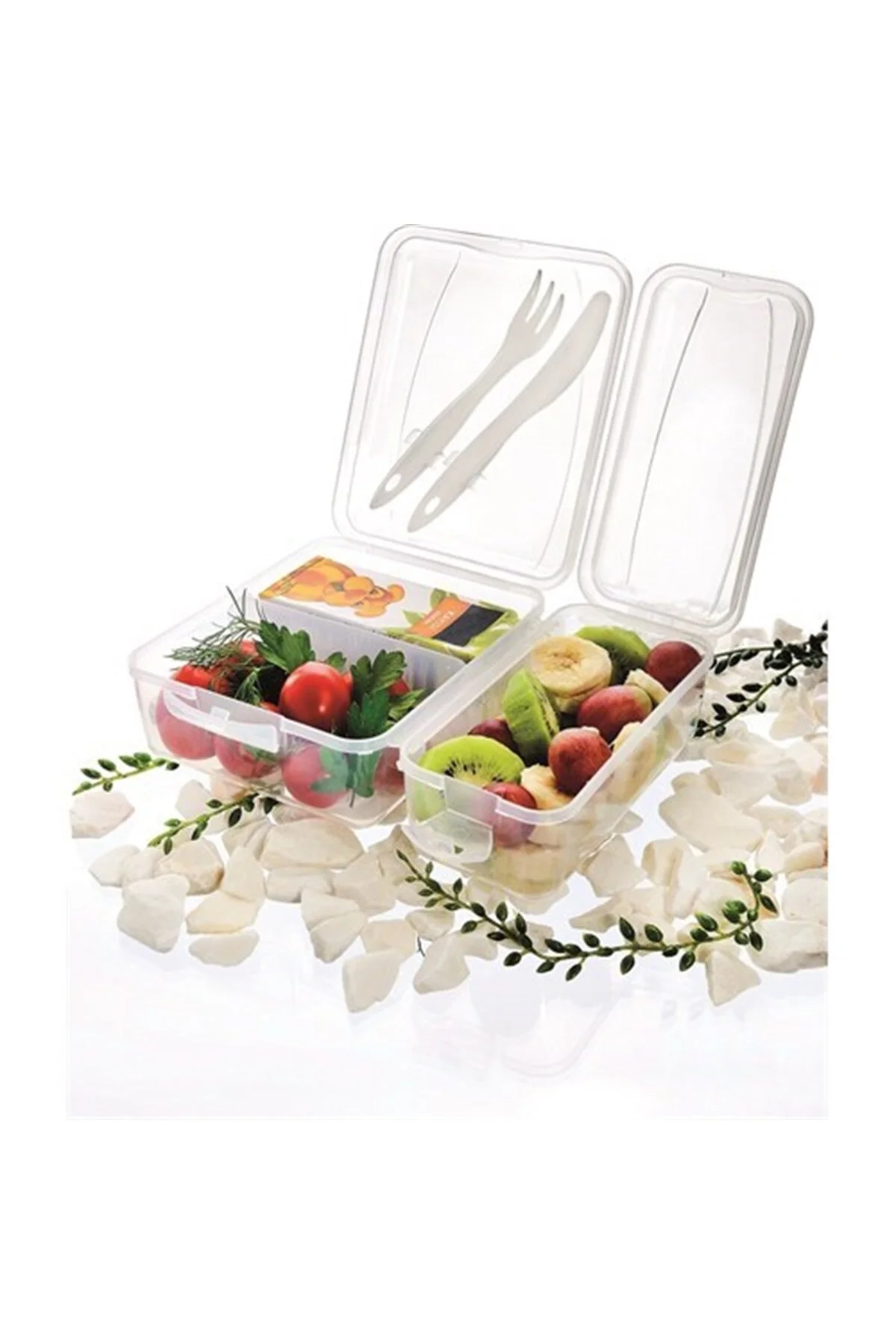 Takeaway Ergonomik Asorti Çatal Bıçaklı Pratik Yoğurt Saklama Kabı - Görsel 2