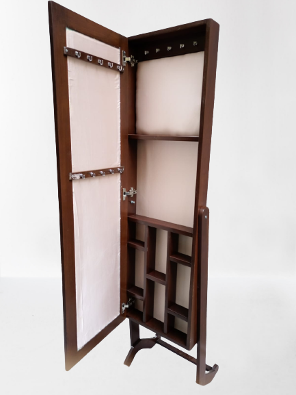 Takı 19322 Dolabı Boy Aynası Ahşap Parlak Ceviz Natüre Klasik Mob