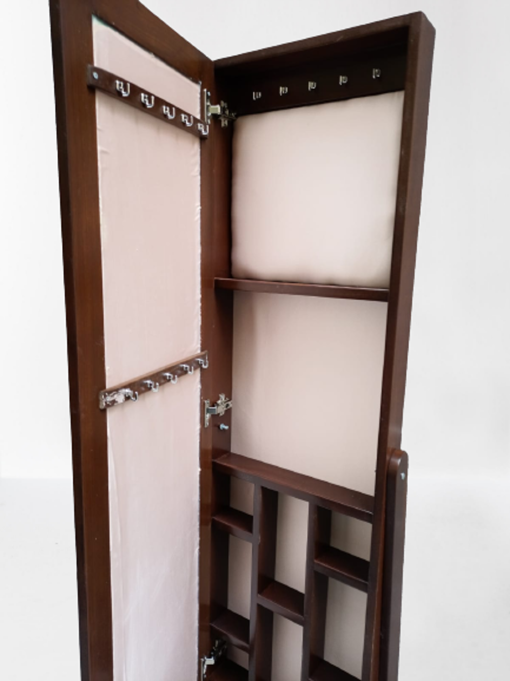 Takı 19322 Dolabı Boy Aynası Ahşap Parlak Ceviz Natüre Klasik Mob