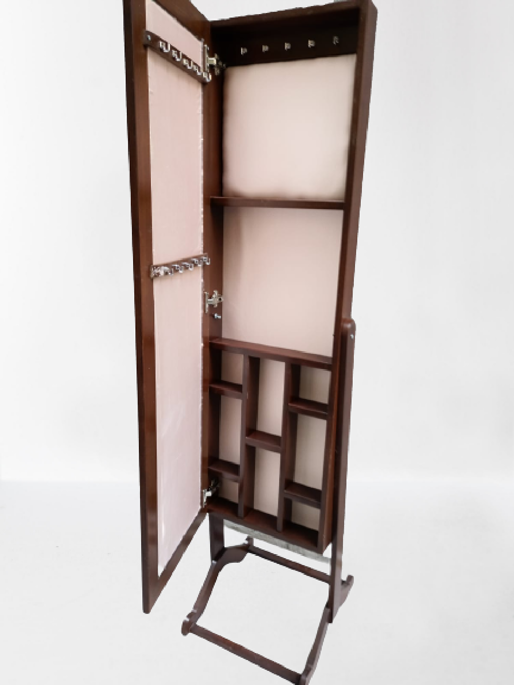 Takı 19322 Dolabı Boy Aynası Ahşap Parlak Ceviz Natüre Klasik Mob