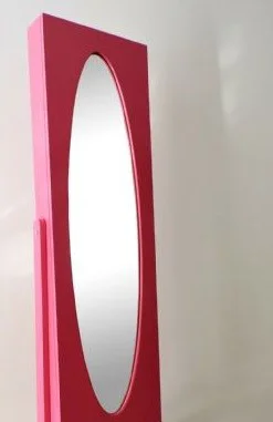 Takı Dolabı ST 12934 Boy Ayna Kayın MDF Parlak PEMBE Lake Boya Kl
