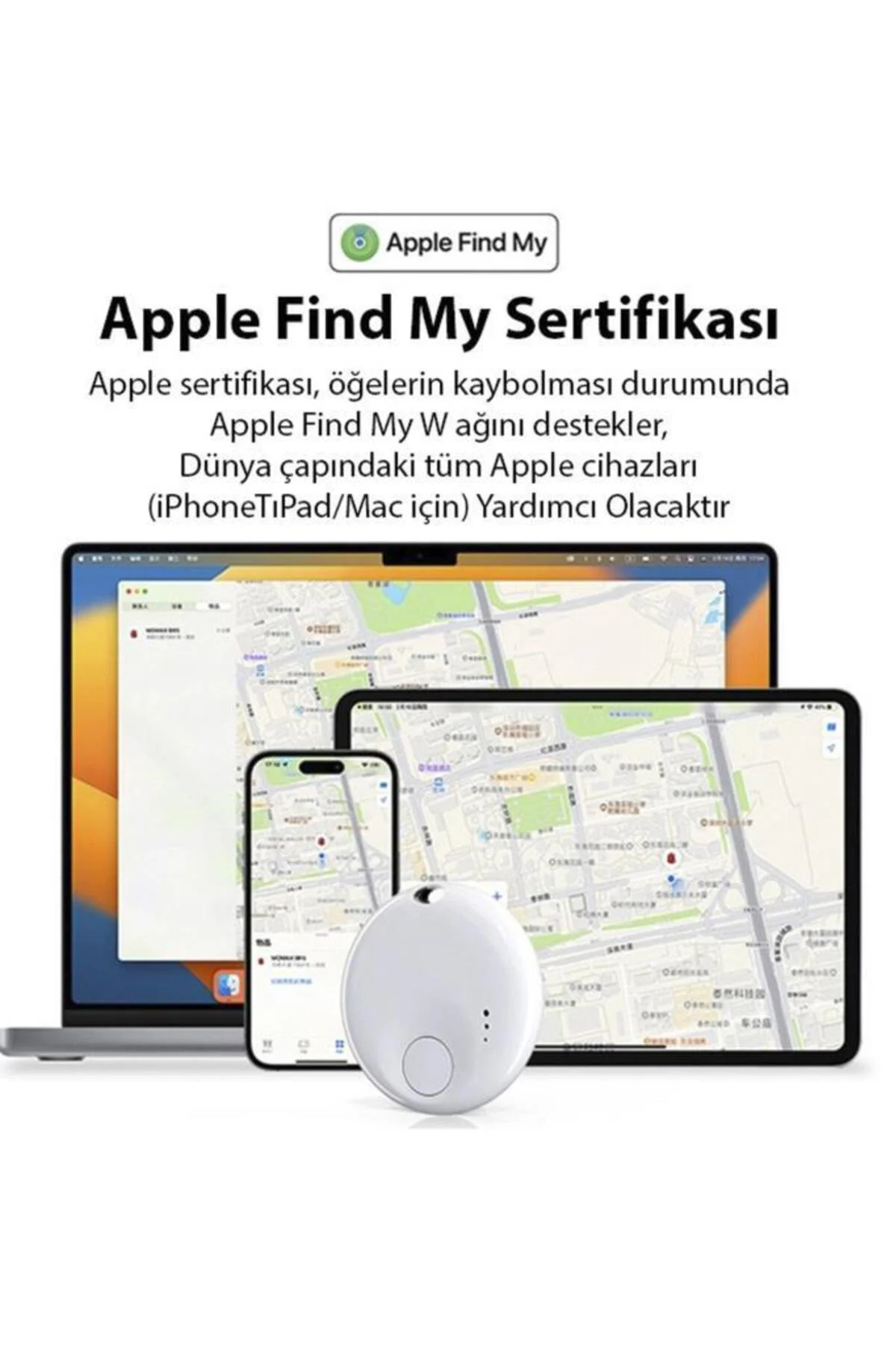 Takip Cihazı Apple Find My Uyumlu N Tag Beyaz