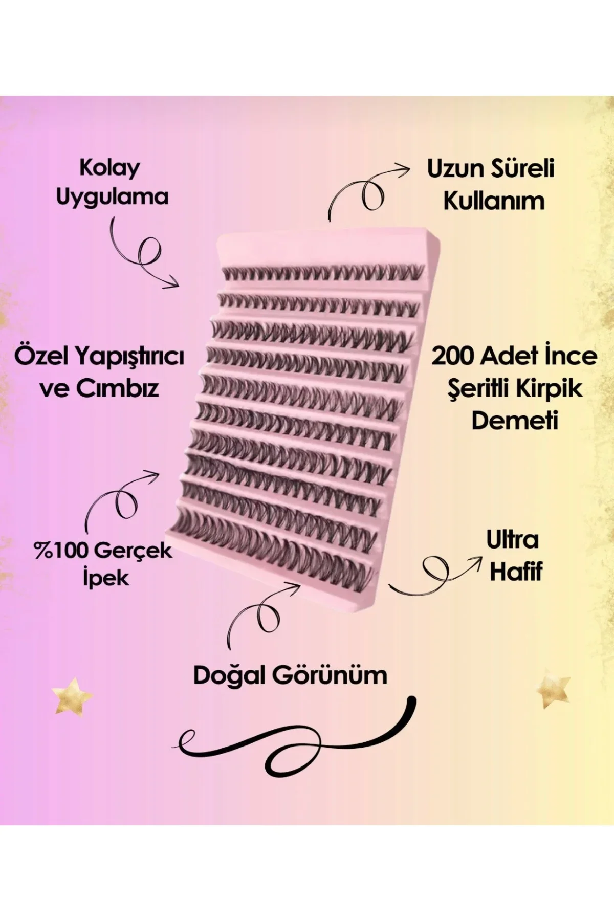 Takma Kirpik Seti ( 200 adet ) Kirpik Kiti 30D - Görsel 4