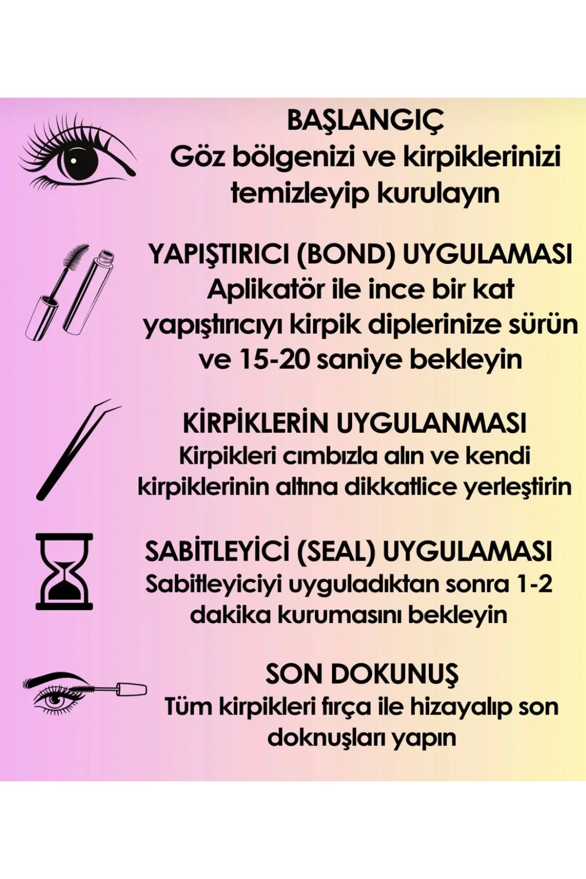 Takma Kirpik Seti ( 200 adet ) Kirpik Kiti 30D - Görsel 3