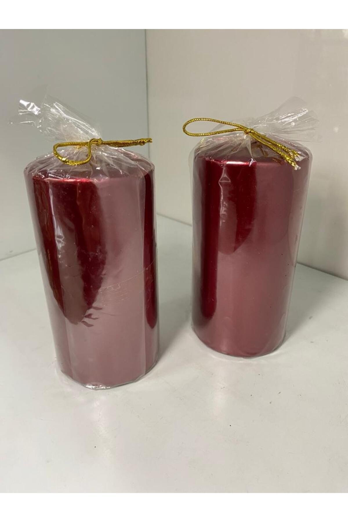 Elif Aksesuar Takoz 2 Li Mum Kırmızı