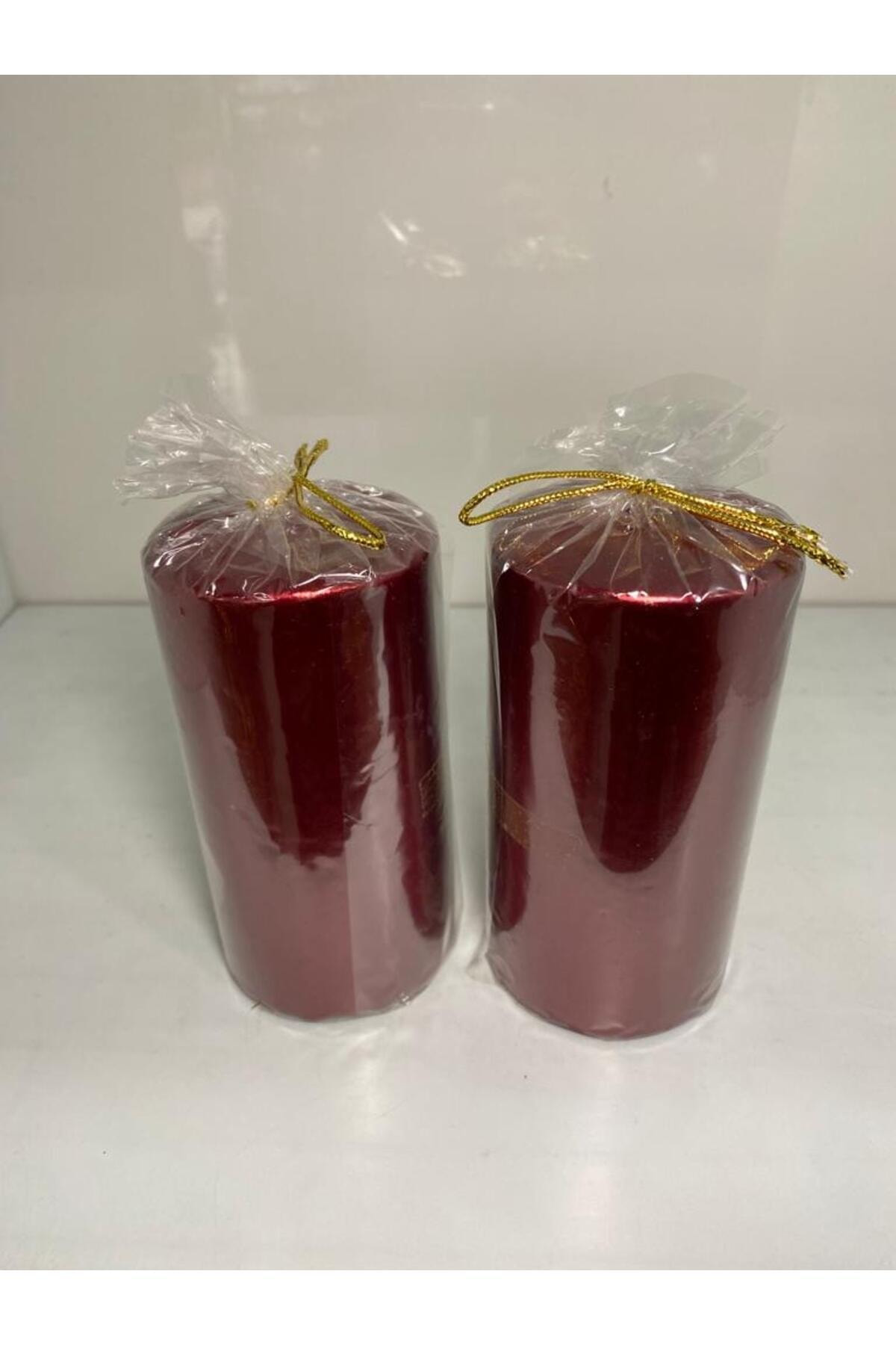 Elif Aksesuar Takoz 2 Li Mum Kırmızı