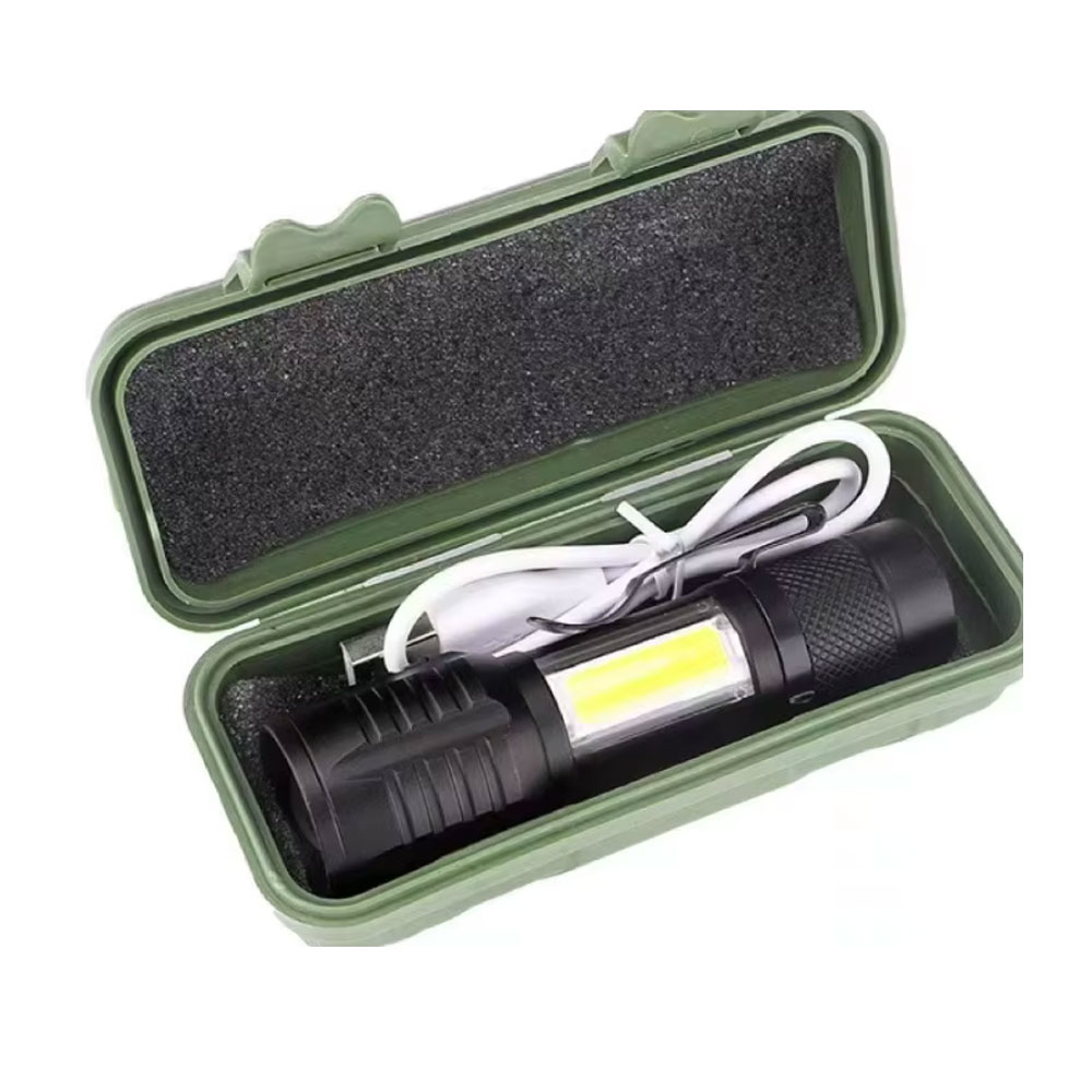 Taktik El Feneri Usb Şarj Edilebilir Kamp Feneri Cob Zumlanabilir