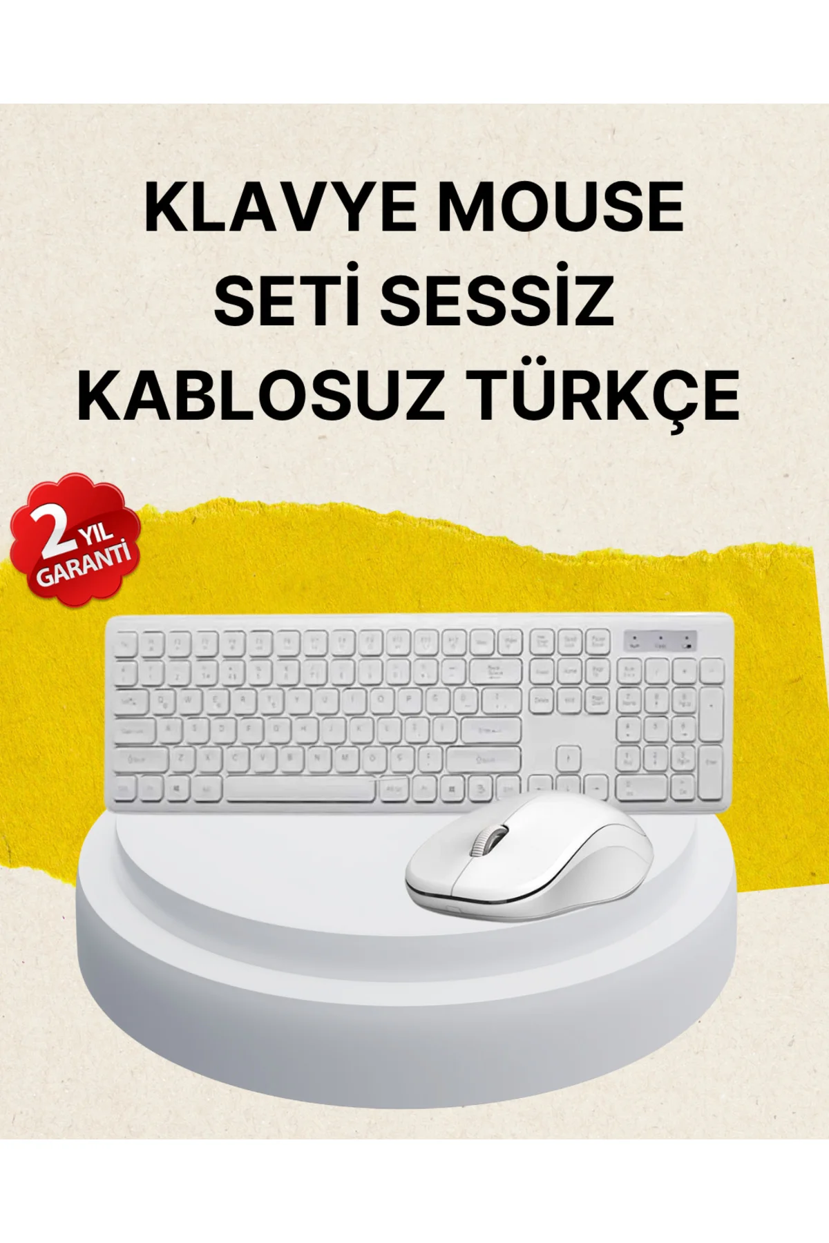 Tam Boy Kablosuz Klavye Mouse Seti - Gelişmiş Bağlantı ve Sessiz 
