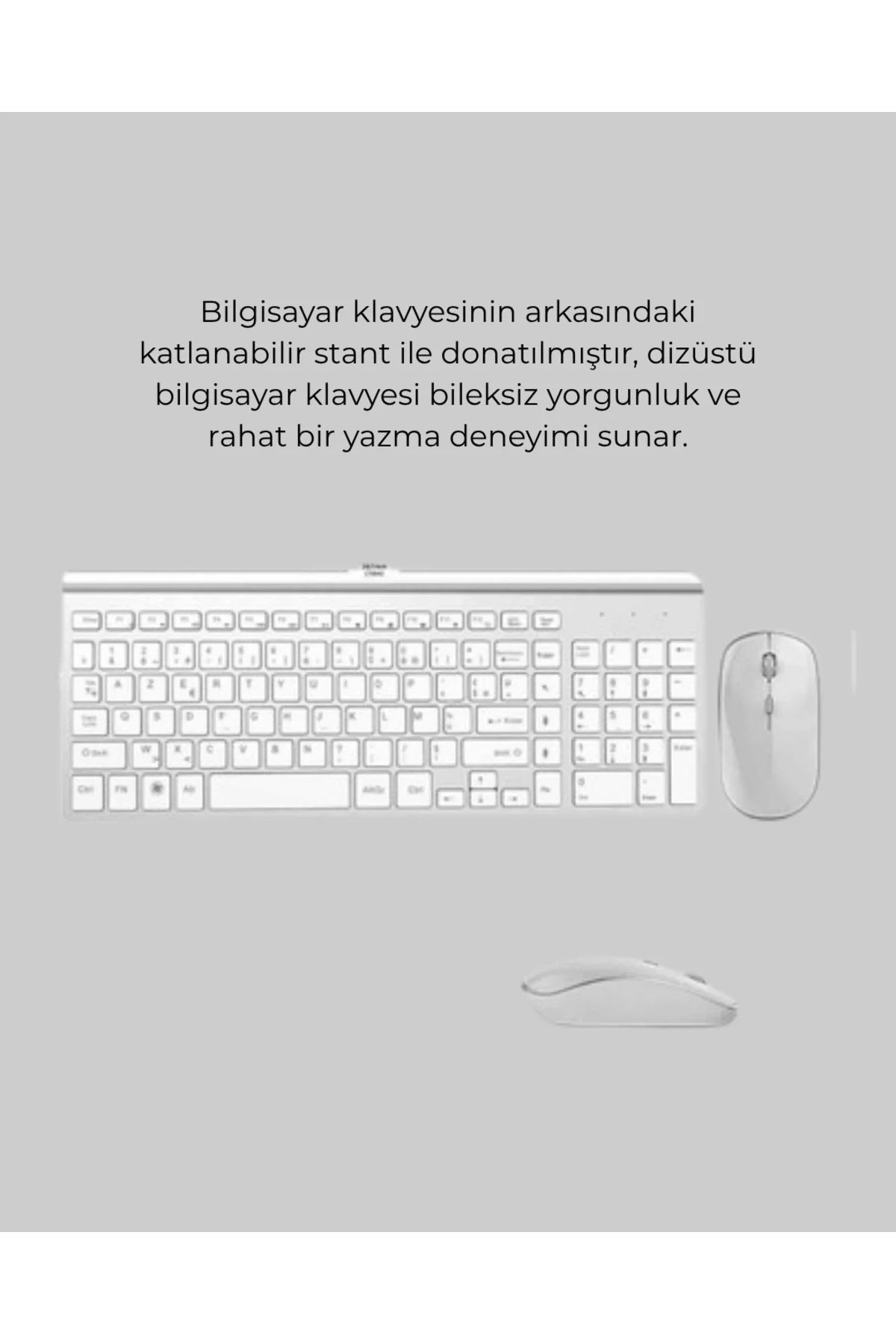 Tam Boy Kablosuz Klavye Mouse Seti - Gelişmiş Bağlantı ve Sessiz 