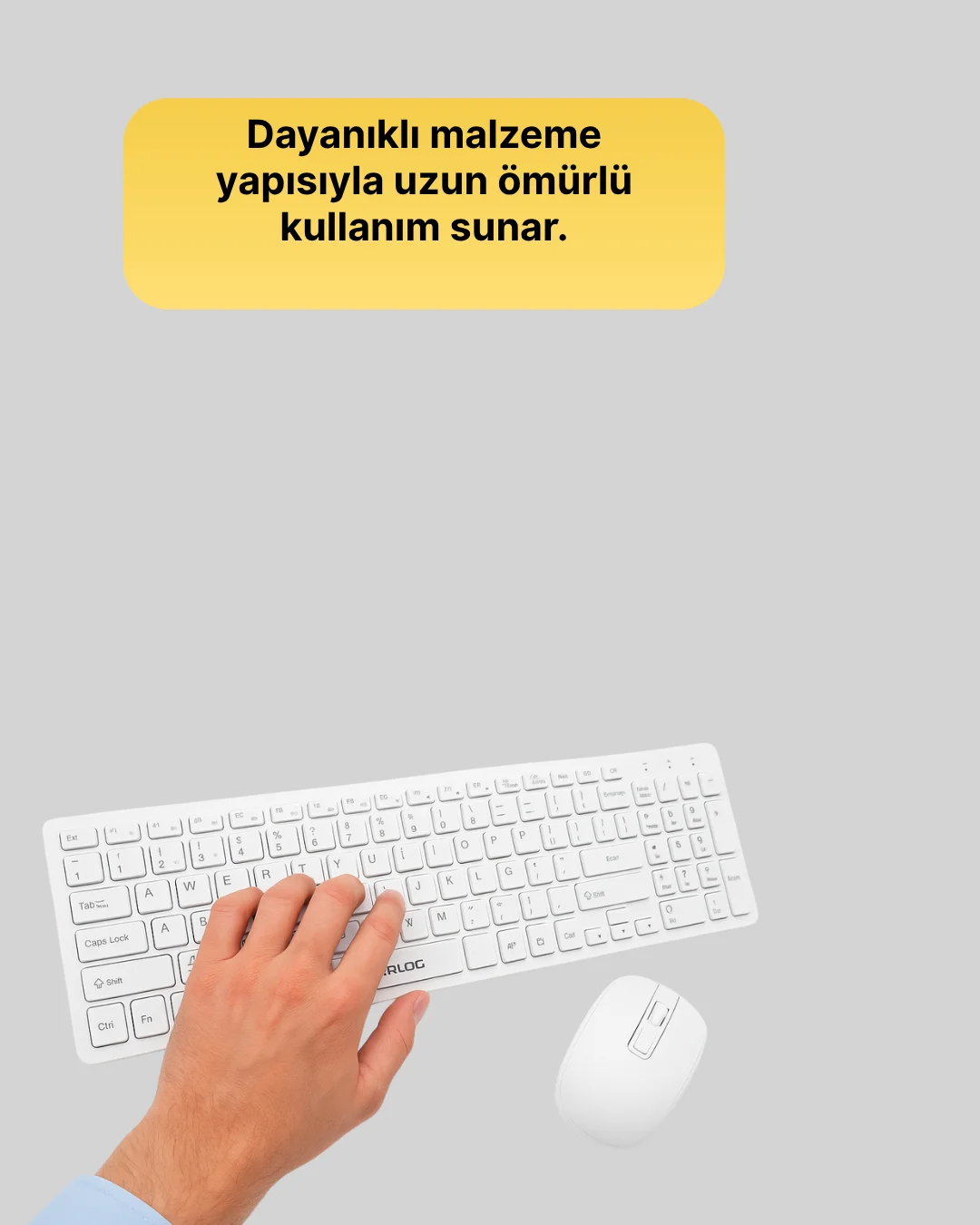 Tam Boy Kablosuz Klavye Mouse Seti - Gelişmiş Bağlantı ve Sessiz 