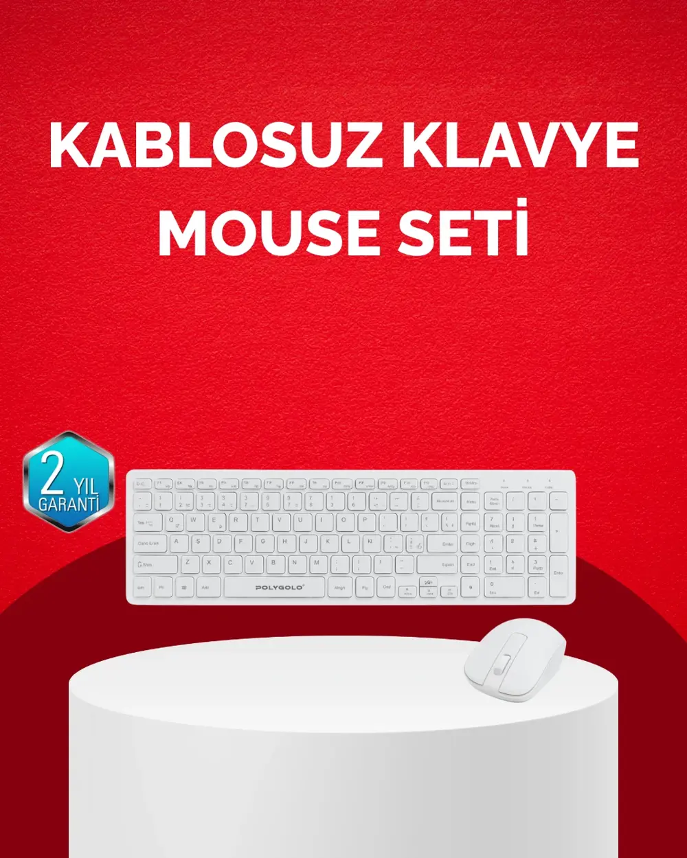 Tam Boy Kablosuz Klavye Mouse Seti - Gelişmiş Bağlantı ve Sessiz