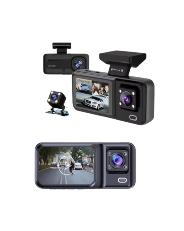 Tam Kapsamlı Araç Güvenliği: 3 Kameralı Full HD Kayıt Sistemi ile Ön, İç ve Arka Görüş