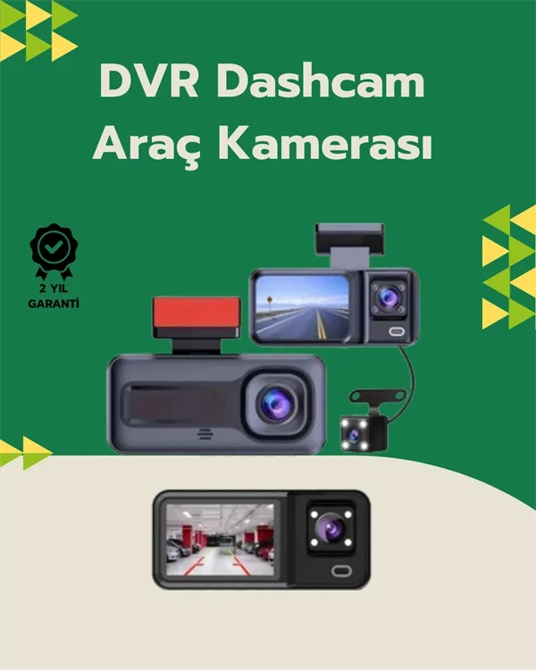 Tam Kapsamlı Araç Güvenliği: 3 Kameralı Full HD Kayıt Sistemi ile Ön, İç ve Arka Görüş