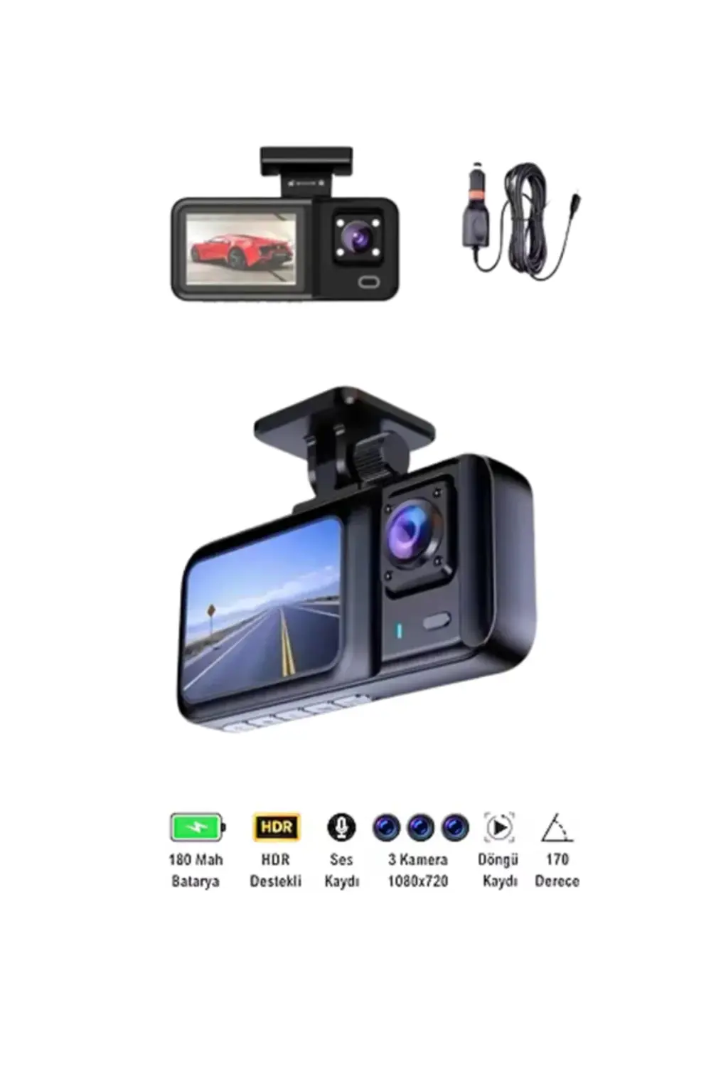 Tam Kapsamlı Araç Güvenliği: 3 Kameralı Full HD Kayıt Sistemi ile