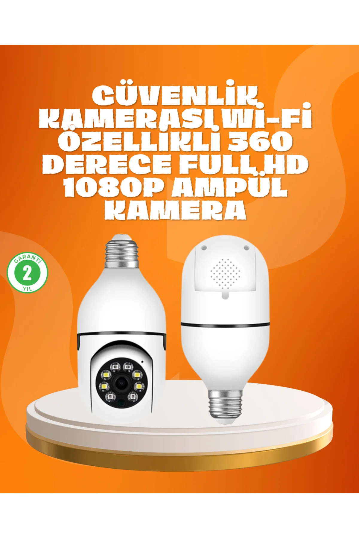 Tam Karanlıkta Görüntüleme Sağlayan 1080P Ampul Güvenlik Kamerası
