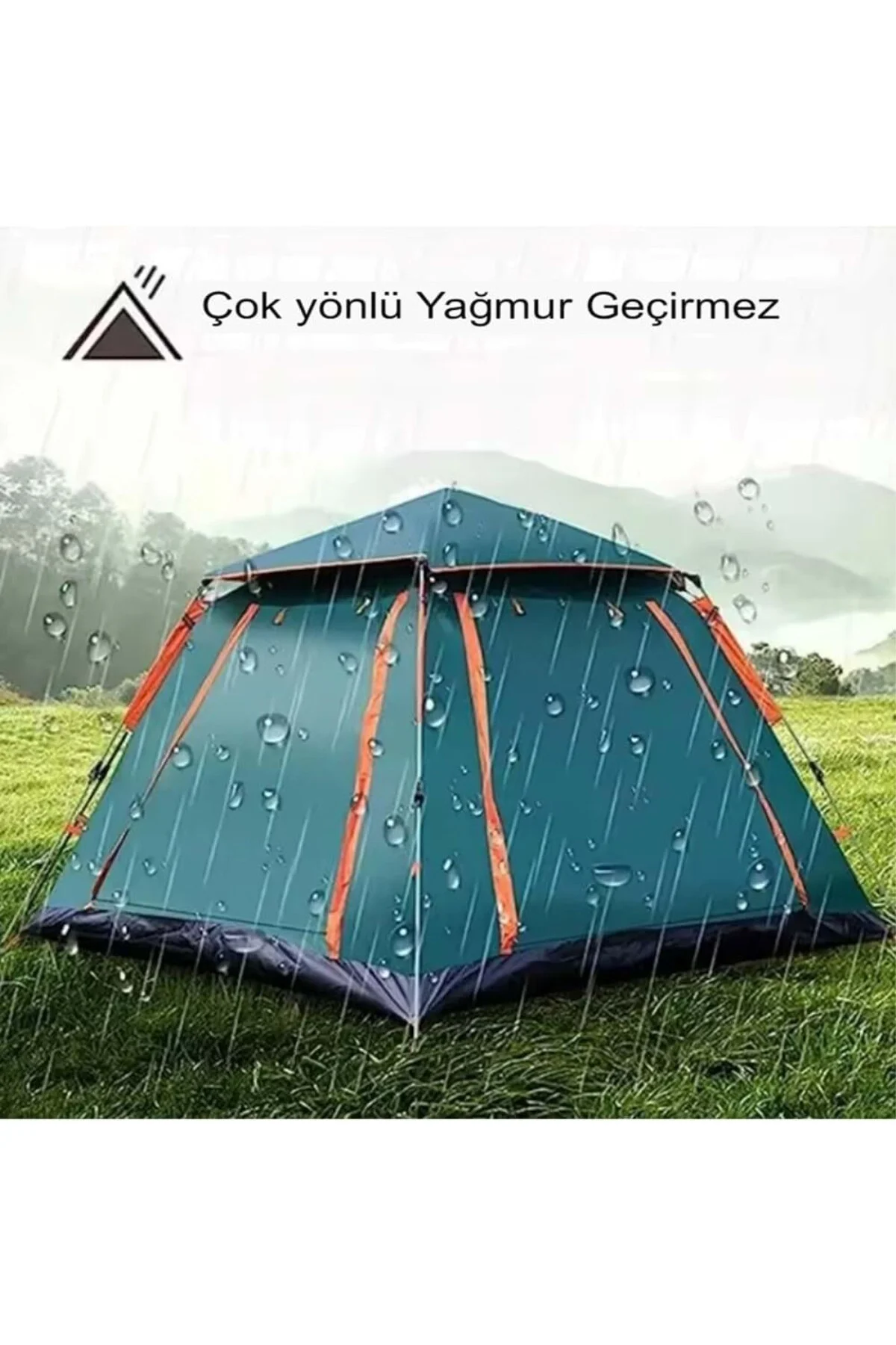 Tam Otomatik Tenteli 4-6 Kişilik Kamp Çadırı 240x240x155 Cm